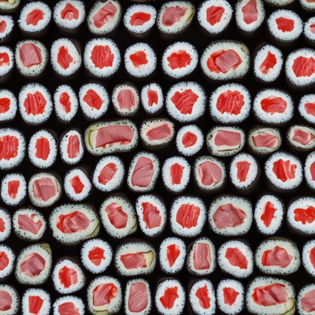 Tuna Roll sushi arranged neatly